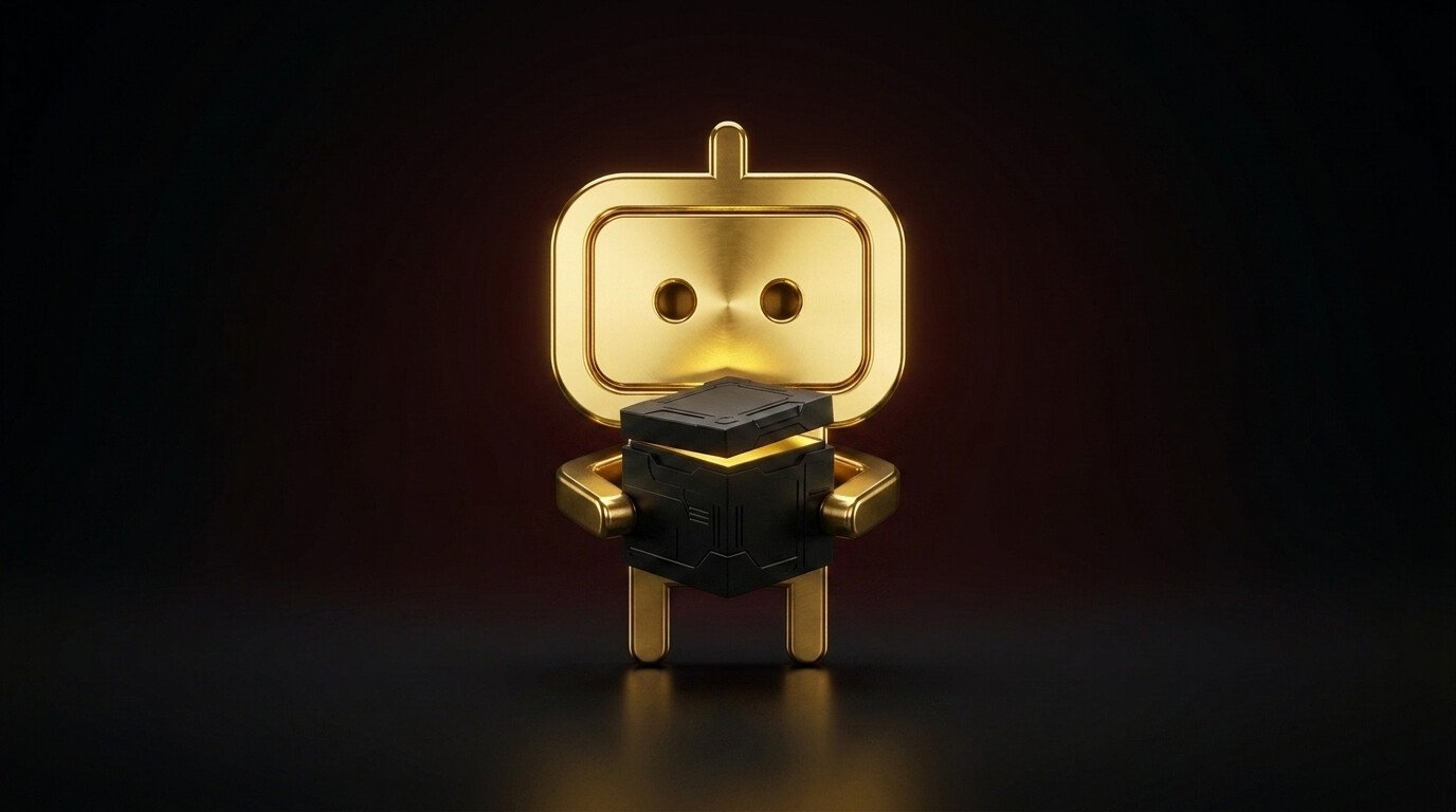 Prisma facetado iluminado por cinco lanternas em um trilho curvo, quatro agrupadas e uma sozinha do lado oposto