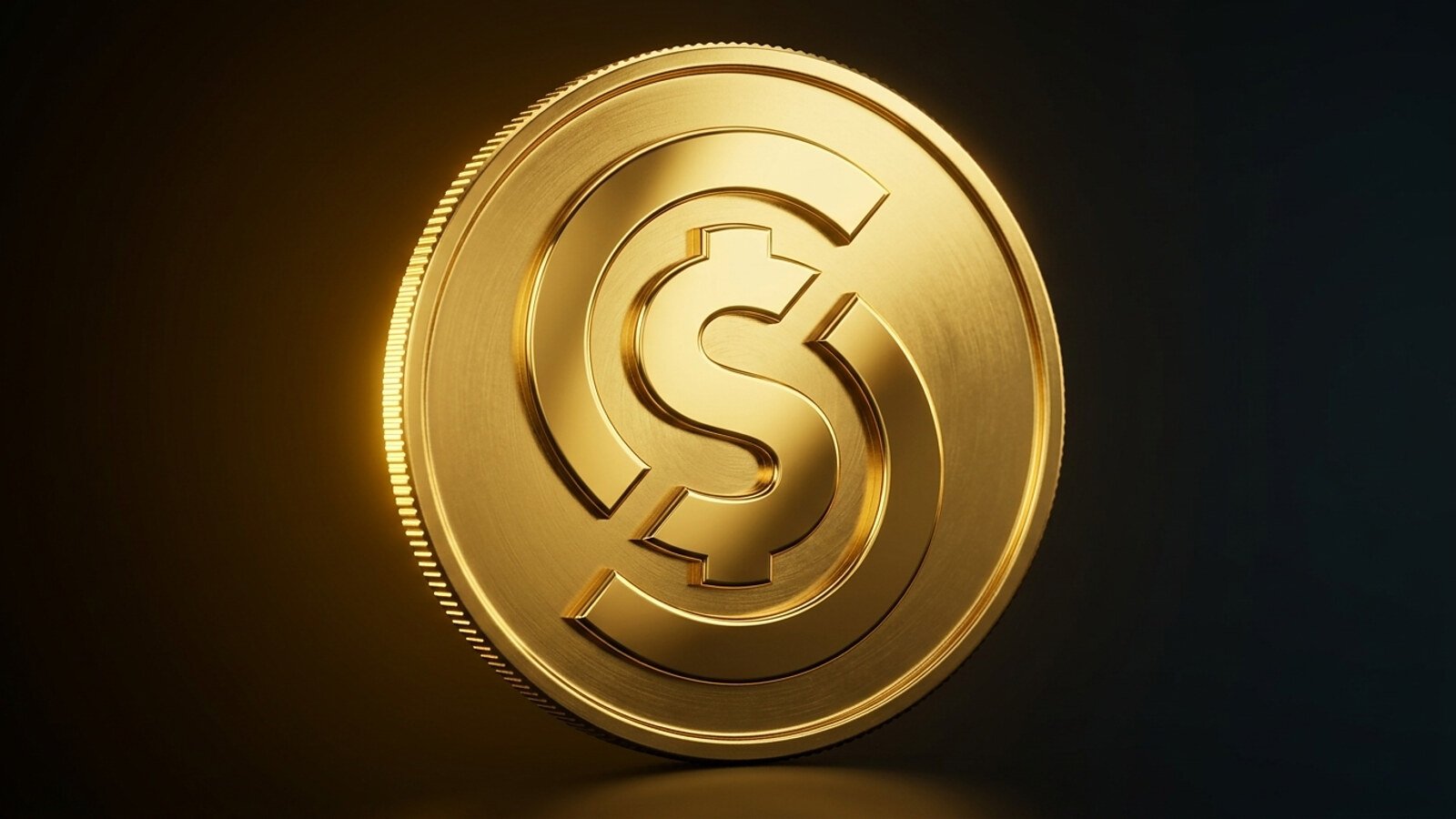 Ilustração de uma moeda dourada girando com gráfico de crescimento representando o cadastro na Monetizze