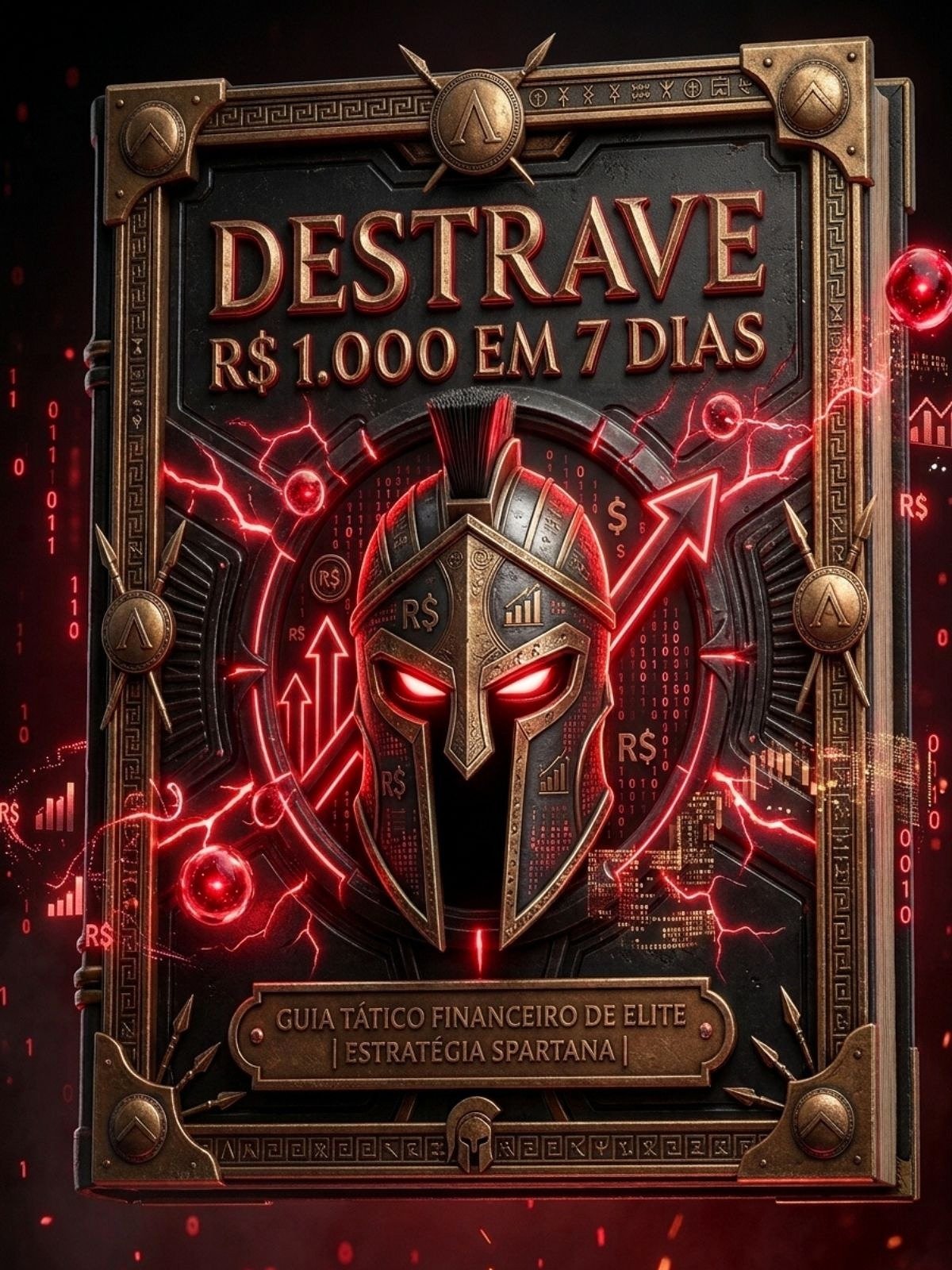 Capa do PDF Destrave R$ 1.000 em 7 Dias, estética Marketing Espartano